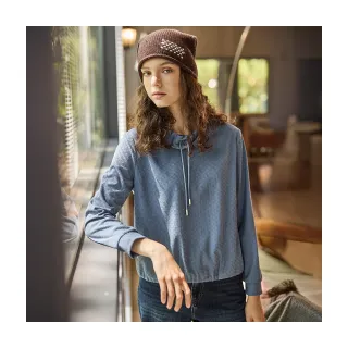 【Diffa】高領條絨針織衫-女