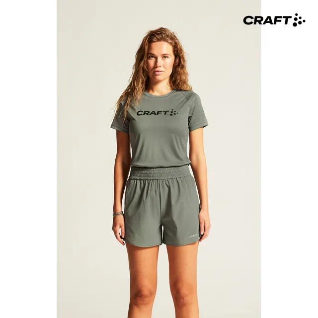 【CRAFT】女款 CORE ESSENCE LOGO TEE W 運動短袖上衣 綠色(1911785-647000)