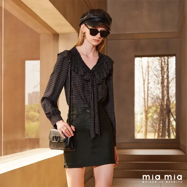 【mia mia】腰頭V字剪裁合身短裙