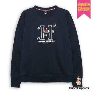 【Hush Puppies】女裝 上衣 Q版毛帽趴趴狗長袖上衣(丈青 / 54210902)