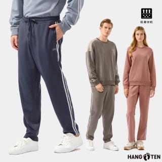 【Hang Ten】男女裝-恆溫多功能-鳥眼布3M吸濕快乾鬆緊抽繩錐形長褲(多色選)