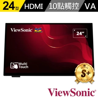 【ViewSonic 優派】福利品 TD2465 24型 VA 60Hz 無邊框電容式觸控螢幕(內建喇叭/PCAP電容式10點觸控/7ms)