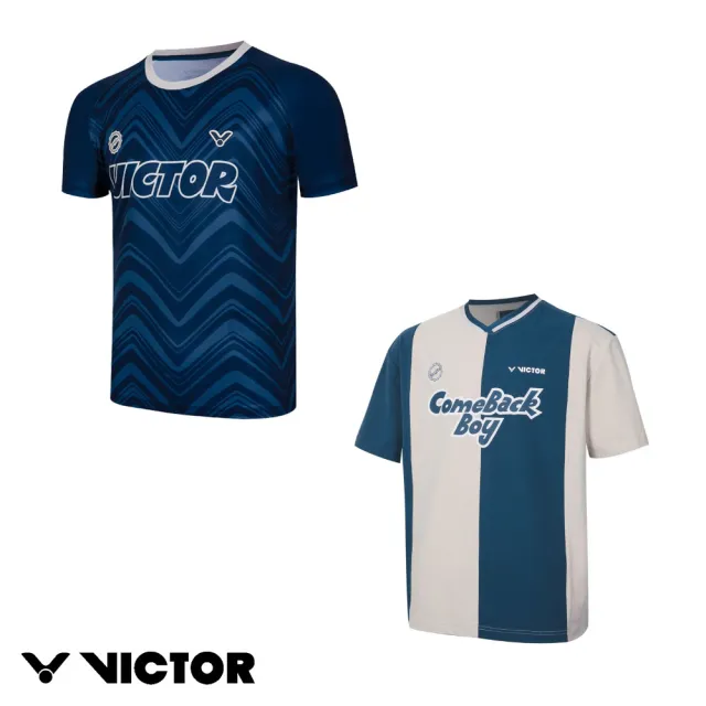 【VICTOR 勝利體育】安東森專屬系列 針織T-Shirt 中性款(T-2501AA/T-2502AA B海洋藍 兩款)