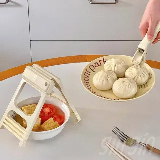 【gin gin】韓系奶油風 防燙夾 2件組(碗夾 盤夾 蒸籠防燙夾 矽膠防滑 夾盤器 取碗夾 隔熱夾)