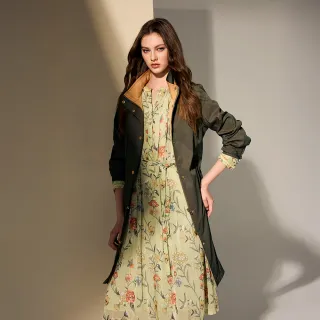 【KERAIA 克萊亞】界限流光雙色率性風衣外套(附腰帶)