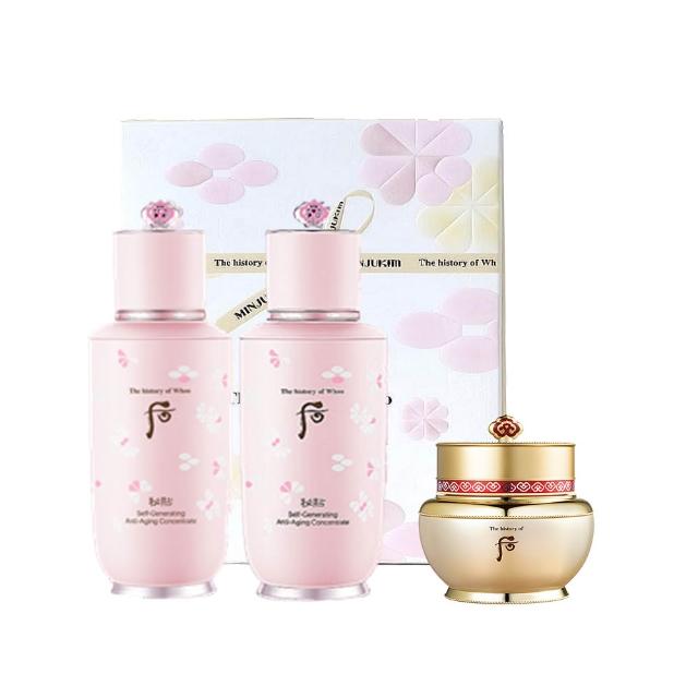 即期品【WHOO 后】重生秘帖加量雙瓶禮盒(國際航空版90mlx2+光澤霜20mL)