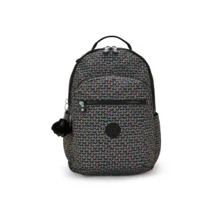 【KIPLING官方旗艦館】『首爾包』幾何印花機能手提後背包-SEOUL