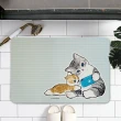 【巴芙洛】日本貓福珊迪硅藻土軟式吸水軟式踏墊40*60cm/4入(mofusand地墊/浴室踏墊)