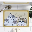 【巴芙洛】日本貓福珊迪硅藻土軟式吸水軟式踏墊40*60cm/4入(mofusand地墊/浴室踏墊)