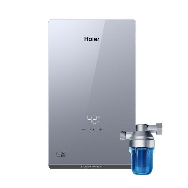 【Haier 海爾】即熱式電熱水器ZE1+抑垢美膚小藍瓶 瞬熱式 6500W(HR-EI65ZE1+HR-SC-V1 含基本安裝)
