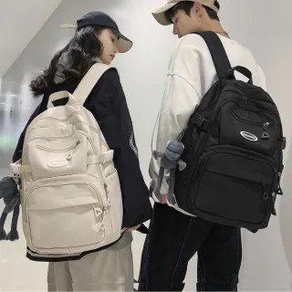 【MoodRiver】素色 大容量 後背包 雙肩包 學生書包 多口袋 男包 防潑水 女生包包 旅行背包 筆電後背包