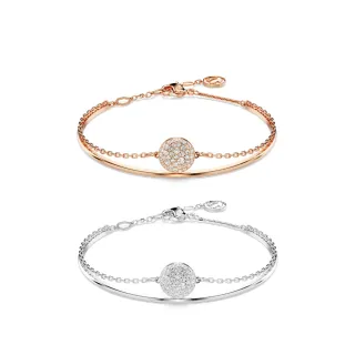 【SWAROVSKI 施華洛世奇】Sublima 手鐲 白色 鍍玫瑰金色/鍍白金色(2色任選_情人節禮物)