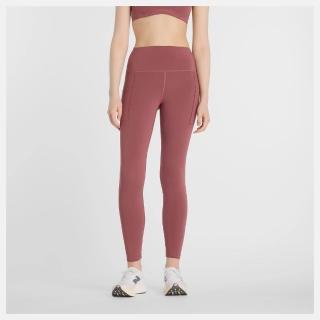 【NEW BALANCE】NB 緊身長褲 女 運動褲 瑜珈 美規 玫瑰酒紅 WP51268WAD(L930)