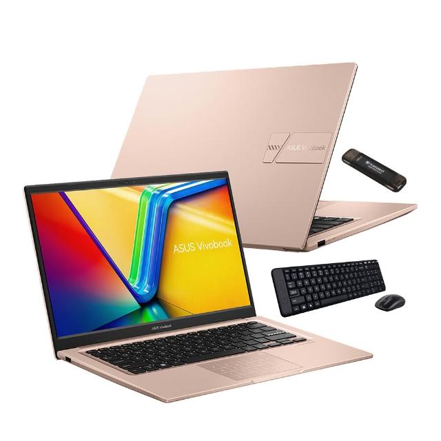 【ASUS】256G SSD高速碟/無線鍵鼠組★14吋十核心輕薄16G筆電(VivoBook X1404VA/十核心/16G/512G/W11)