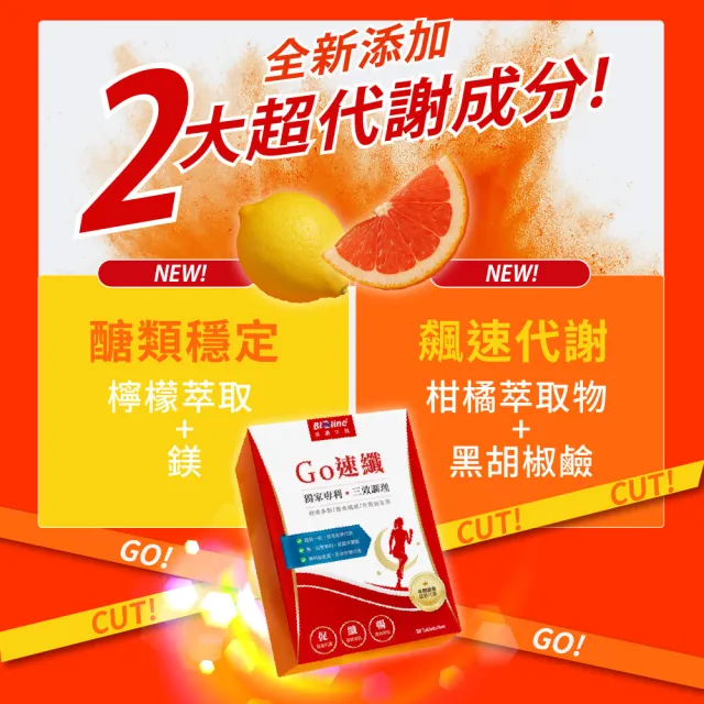 【Bioline 星譜生技】GO速纖｜穩控加速代謝錠2盒(30顆/盒〕〔檸檬多酚、植萃酵素、膳食纖維、定殖益生菌)