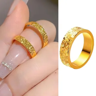 【ANGEL】捶打手工高級感沙金設計情人尾戒指環(2款戒圍可選)