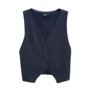 【iROO】午夜藍英倫風背心