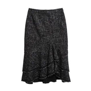 【iROO】荷葉鬚邊中長裙