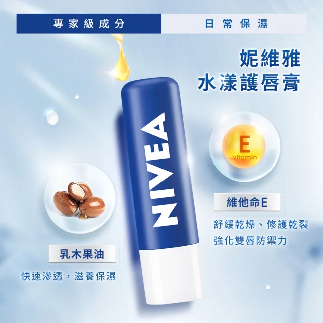 【NIVEA 妮維雅】新品上市★妮維雅水漾護唇膏-彩虹限定版x3入(款式隨機出貨)