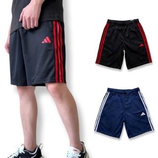 【adidas 愛迪達】男生 經典三線 運動短褲 排汗透氣 IB8246 口袋拉鍊 休閒短褲