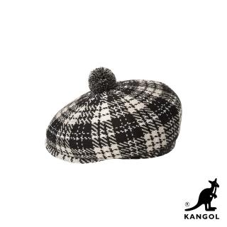 【KANGOL】POM 毛球鴨舌帽(黑白色)