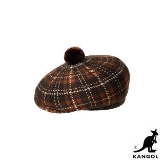 【KANGOL】POM 毛球鴨舌帽(黑棕色)