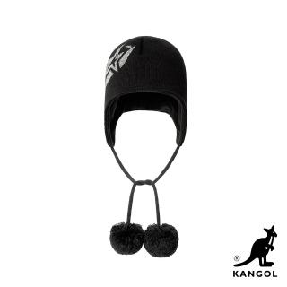 【KANGOL】HOLIDAY STAR 星星毛球遮耳帽(黑色)