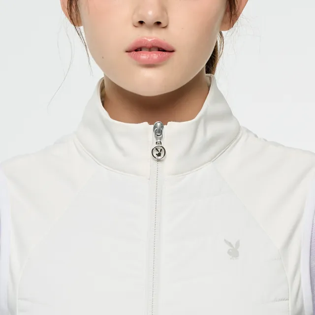 【PLAYBOY GOLF】女款異素材剪接高彈力背心-白(高彈力/高爾夫/KB25211-73)