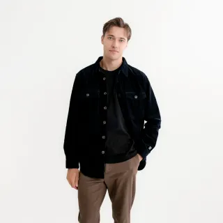 【Arnold Palmer 雨傘】男裝-燈芯絨襯衫式外套(藏青色)