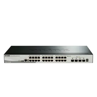 【D-Link】DGS-1510-28X 28埠 28port L2/L2+可堆疊智慧型網管交換器/Gigabit/RJ45/10G SFP+光纖/19吋機架