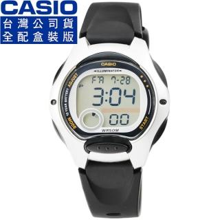 【CASIO 卡西歐】卡西歐鬧鈴多時區兒童電子錶-黑(LW-200-1A 原廠錶盒精裝版)