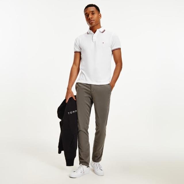 【TOMMY HILFIGER】官方旗艦館 CORE 修身版有機棉 POLO 衫_白色
