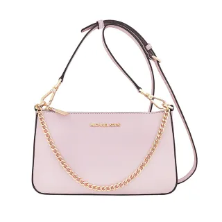 【Michael Kors】Jet Set Travel 防刮皮革鍊帶手提/斜背兩用包(櫻花粉色)