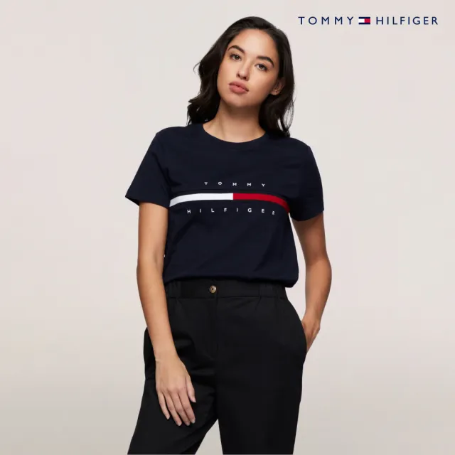 【TOMMY HILFIGER】官方旗艦館 旗幟標誌圖案 T恤_藍色