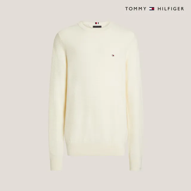 【TOMMY HILFIGER】官方旗艦館 結構感圓領毛衣_裸色