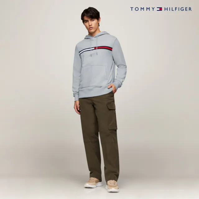 【TOMMY HILFIGER】官方旗艦館 標誌性旗幟帽T_灰色
