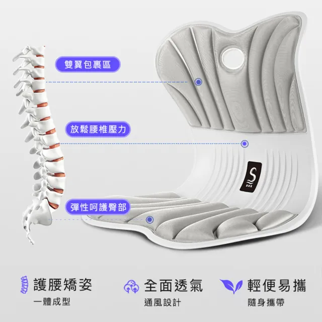 【思菲其】人體工學護腰坐墊/坐姿椅(加厚加大款)
