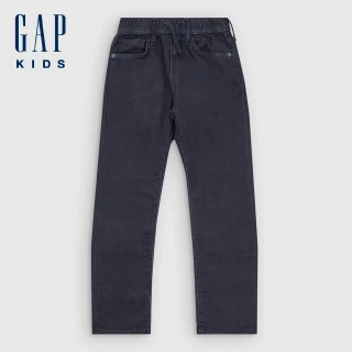 【GAP】男童裝 抽繩鬆緊牛仔褲-水洗黑(799758)