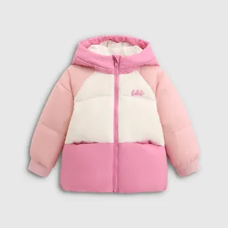【GAP】女幼童裝 Logo印花熊耳造型連帽羽絨外套 熊抱Logo系列-粉色(804609)