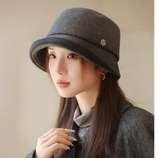 【HaNA 梨花】買一送一贈圍脖 溫柔濾鏡即刻開啟純色冬日漁夫帽毛帽(漁夫帽 秋冬 氣質百搭)