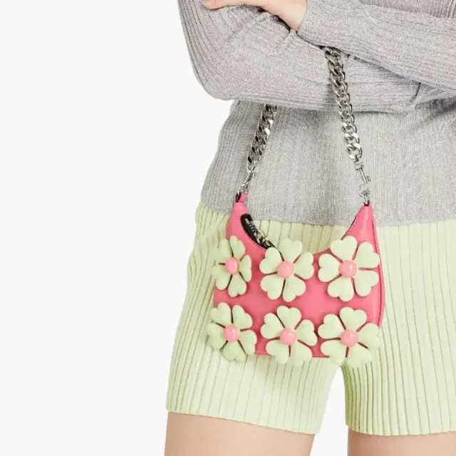 【MOSCHINO】莫斯奇諾 粉色立體花朵迷你托特包(FlLPink)