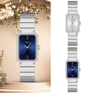 【TISSOT 天梭】SRV系列 復古簡約方型腕錶 情人節 禮物(T1601101104300.T1601101103300)