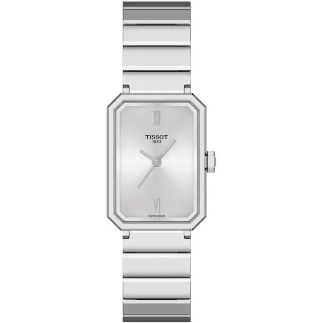 【TISSOT 天梭】SRV系列 復古經典方形石英錶-30mm/銀 送禮 禮物(T1601101103300)