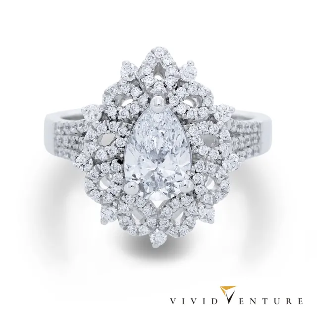 【Vividventure 亞帝芬奇】鉑金 GIA 1克拉 FSI2 2VG 天然鑽石 真鑽 戒指 錦簇耀眼