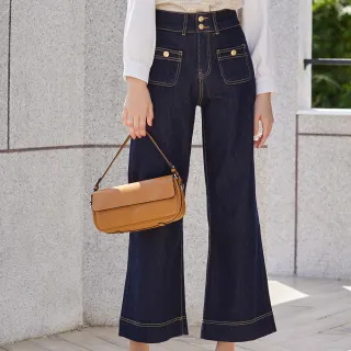 【H2O】雙排扣顯瘦牛仔褲(#5658001 長褲；藍色)