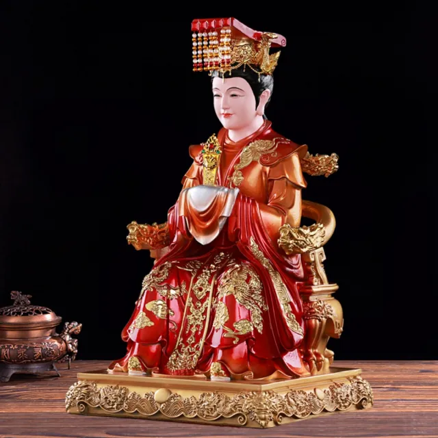 銅像 仏像 聖母銅像 海神媽祖嬢嬢神像 祈福 家でお堂に 置物 を供えます 巨匠】媽祖供奉神像天後天妃佛像36*17*20CM海神娘娘神像聖母供奉擺件保