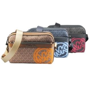 【Michael Kors】COOPER新款圖騰美型雙拉鍊肩背/斜揹包(任選37T5LCOC5B)