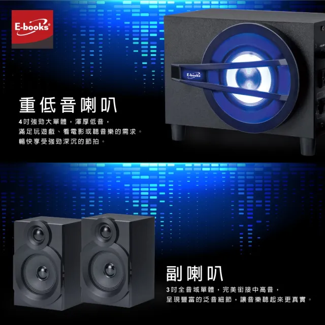 【E-books】D57 20W藍牙2.1聲道多媒體音箱