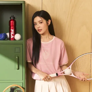 【FILA官方直營】女吸濕排汗短袖圓領T恤-粉色(5TEZ-5013-PK)