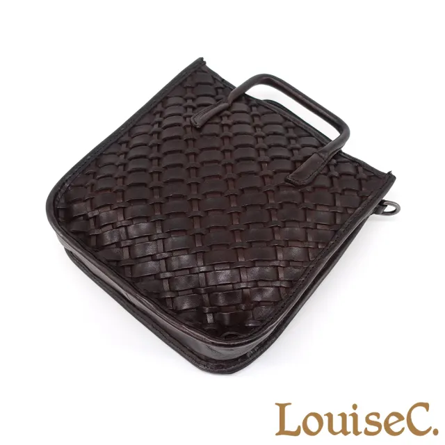 【LouiseC.】雙11 Tree House 植鞣革牛皮 手工編織擦色 復古風托特TOTE 手提斜背真皮包 2色 GKNT9778